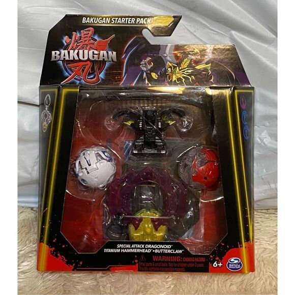 BAKUGAN Starter Pack Special Attack Dragonoid Titanium Hammerhead Butterclaw - Picture 1 of 4